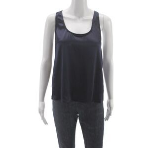 Cami Womens Silk Dark Blue Camisole Sleeveless Round Neck Size XS